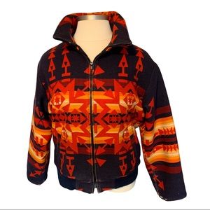 Vintage 90s PENDLETON Aztec Wool bomber jacket